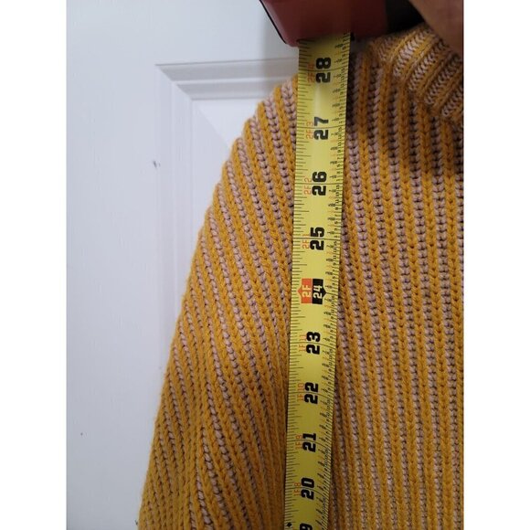 Topshop Mustard Yellow Ribbed Knit Poncho Sweater With Turtleneck Collar - Picture 8 of 11